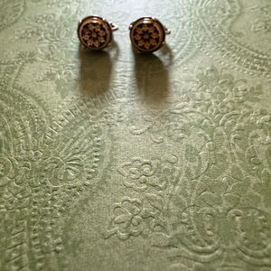 Elegant Gold and Black Stud Earrings